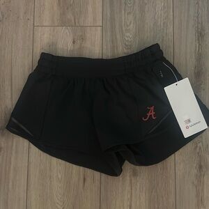Lululemon x Alabama black hotty hot shorts